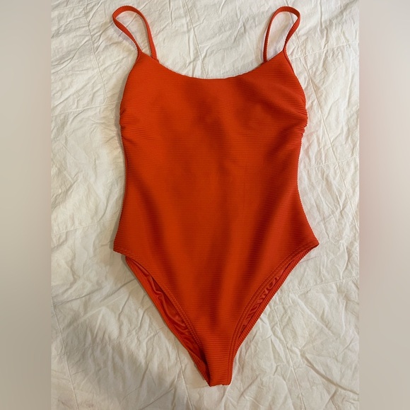 NWT Billabong Ribbed one Piece Orange - Picture 2 of 6